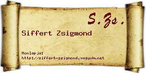 Siffert Zsigmond névjegykártya